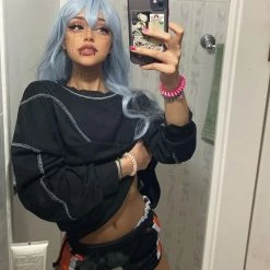 Unzzy BLUE GRAY LONG STRAIGHT FLUFFY WIG KF50472 HOT SALE