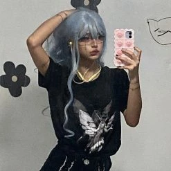 Unzzy Blue Long Roll Wig KF90764