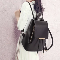 Kfashionstyle Leather Tassel Backpack KF30079