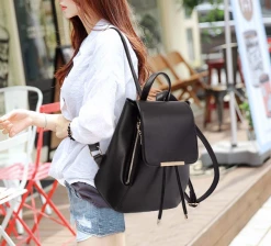 Kfashionstyle Leather Tassel Backpack KF30079