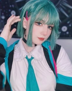 Unzzy HOT SALE Green Short Straight Wig KF81743