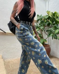 Unzzy Fashion Sunflower Jeans KF81862