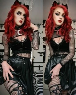 Unzzy Black Leather Pleated Skirt KF81248 HOT SALE