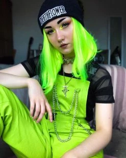 Unzzy HOT SALE Grunge Green Strap Pants KF90760