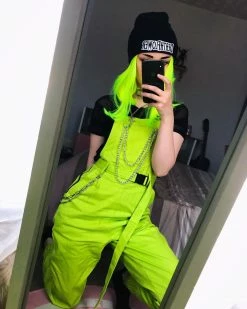 Unzzy HOT SALE Grunge Green Strap Pants KF90760 12 Unzzy HOT SALE Grunge Green Strap Pants KF90760