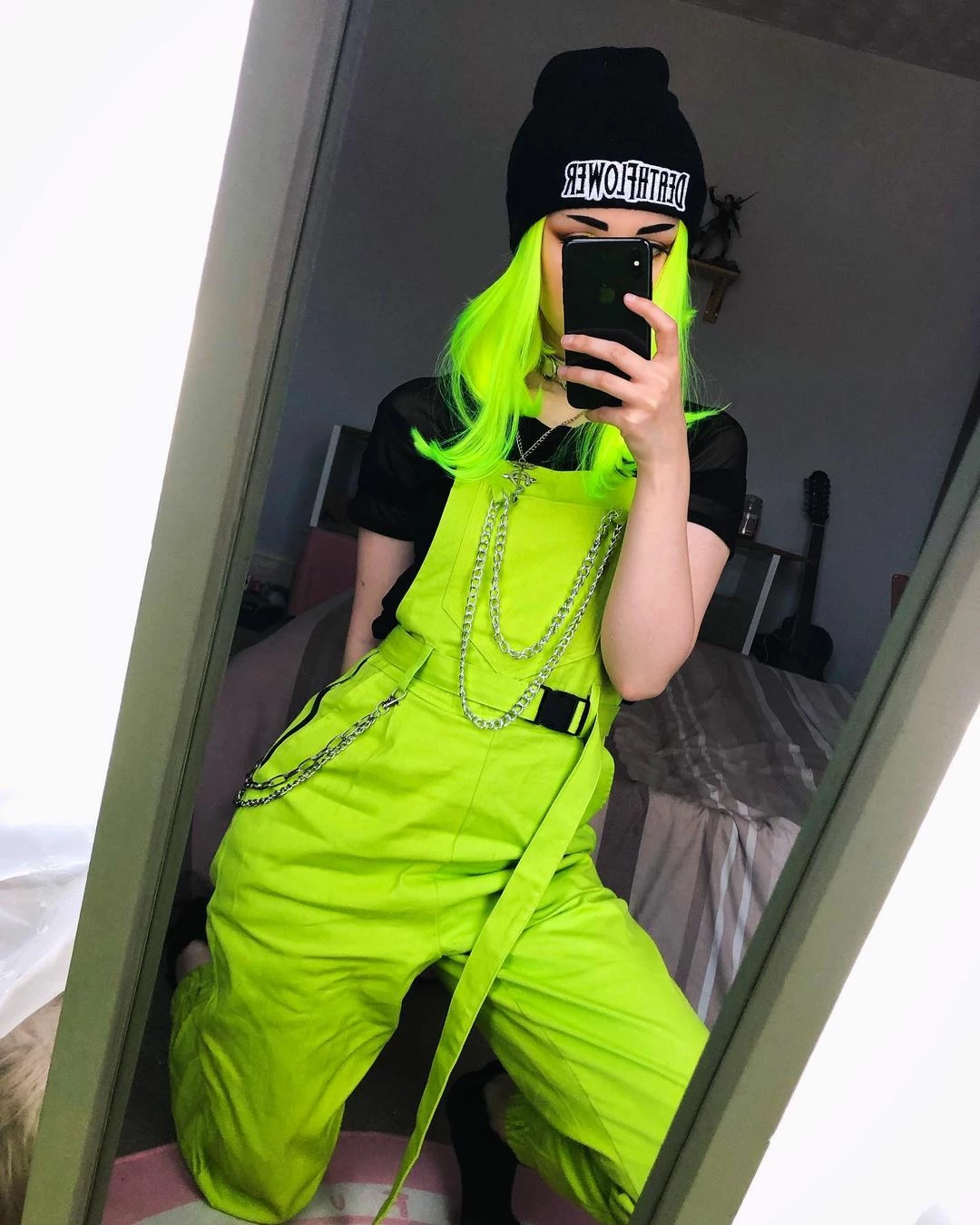 Unzzy HOT SALE Grunge Green Strap Pants KF90760 3 Unzzy HOT SALE Grunge Green Strap Pants KF90760