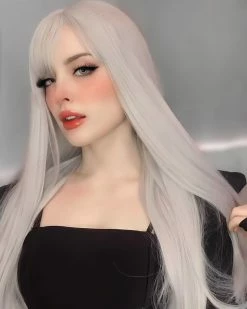 Unzzy White Long Curly Wig KF9615 HOT SALE