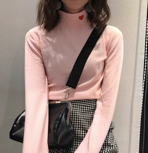 Kfashionstyle High Neck Heart Long Sleeve Shirt KF30097 HOT SALE 9 Kfashionstyle High Neck Heart Long Sleeve Shirt KF30097 HOT SALE