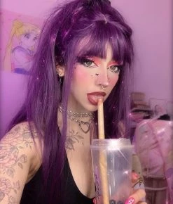 Unzzy Purple Long Straight Wig KF9414 HOT SALE