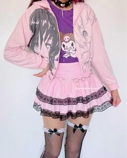 Unzzy Pink Lace Skirt KF81888